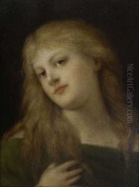 Madchenbildnis Oil Painting by Gabriel von Max