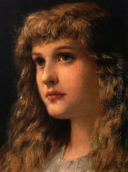 Portrait Eines Blonden Madchens Oil Painting by Gabriel von Max