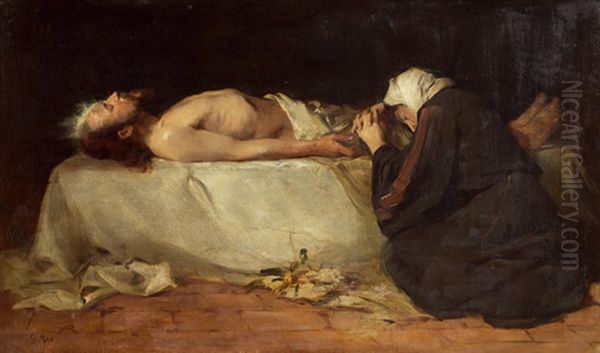 Beweinung Christi Oil Painting by Gabriel von Max