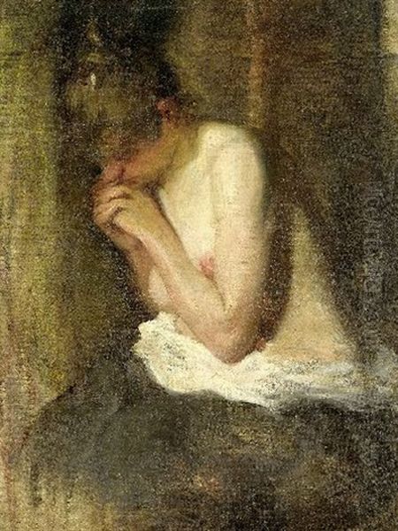 Frauenakt Oil Painting by Gabriel von Max