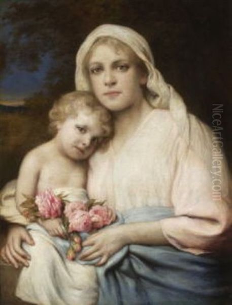 Mutter Mit Kind Oil Painting by Gabriel von Max