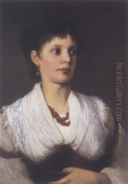 Portrait Einer Frau In Tracht Oil Painting by Gabriel von Max