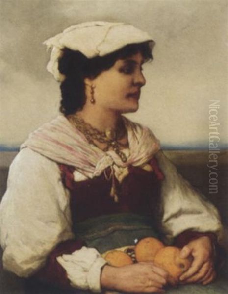 Woman Of Capri Oil Painting by Gabriel von Max