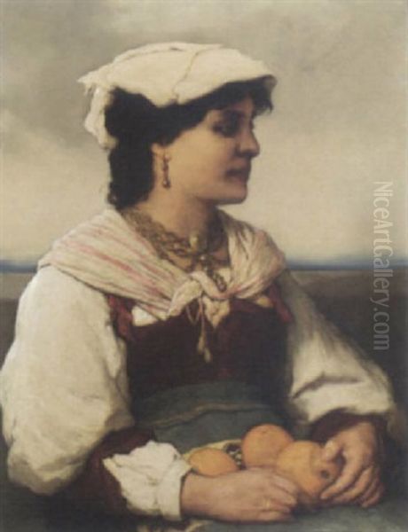 Woman Of Capri Oil Painting by Gabriel von Max