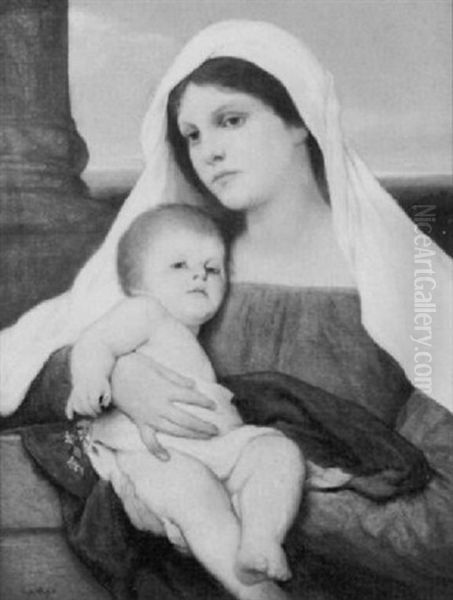 Madonna Mit Kind Oil Painting by Gabriel von Max