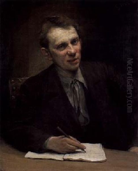 Hofschauspieler Alois Wohlmuth Oil Painting by Gabriel von Max