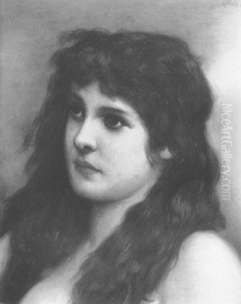 Portrait Of A Girl Oil Painting by Gabriel von Max