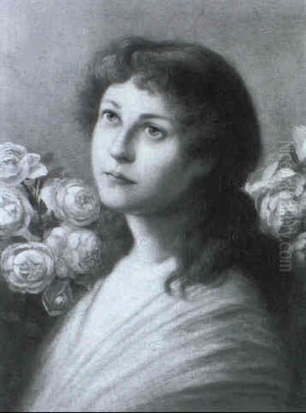 Rosa Oil Painting by Gabriel von Max