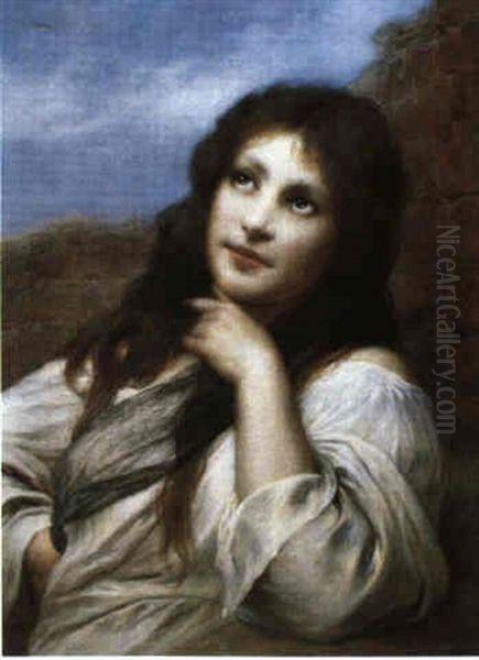 Madchenbildnis Oil Painting by Gabriel von Max