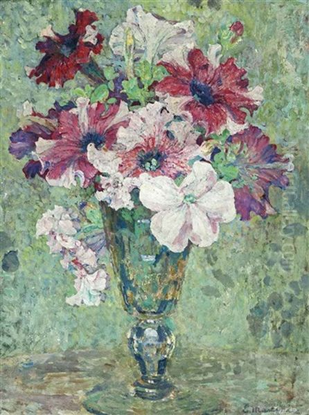 Summer Blooms In A Vase Oil Painting by Edgar Maxence