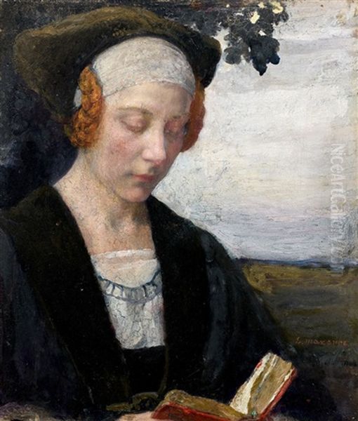 Femme A La Lecture Oil Painting by Edgar Maxence