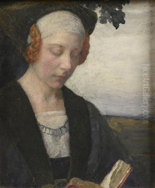 Femme Symboliste Oil Painting by Edgar Maxence