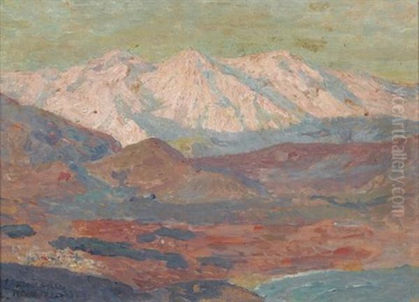 Les Alpes Vu D'antibes Oil Painting by Edgar Maxence