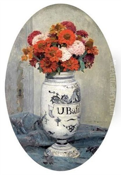 Bouquet D'hortensias Oil Painting by Edgar Maxence