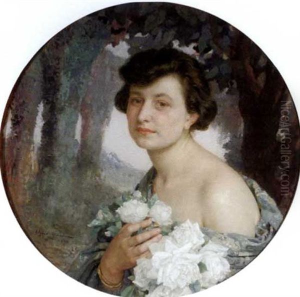 Portrait Champetre Oil Painting by Edgar Maxence