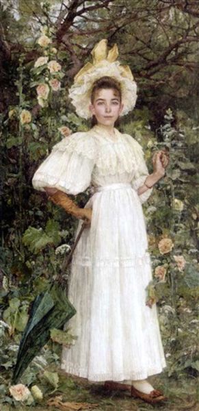 Portrait De La Fille De L'artiste Oil Painting by Edgar Maxence