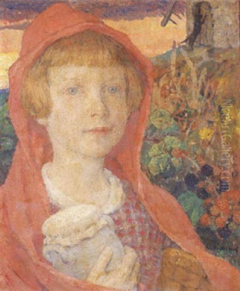 Le Chaperon Rouge Oil Painting by Edgar Maxence