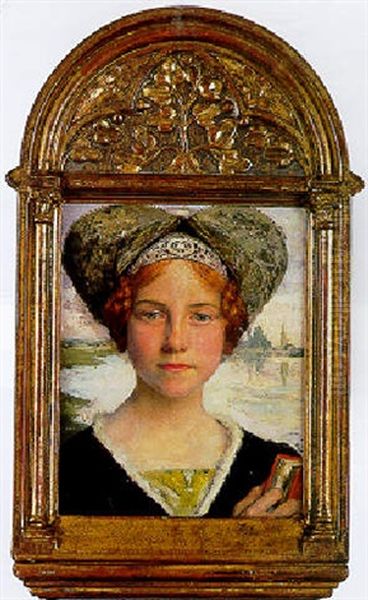 Mademoiselle Maxence, Fille Du Peintre, Epouse De Roland Balay Oil Painting by Edgar Maxence