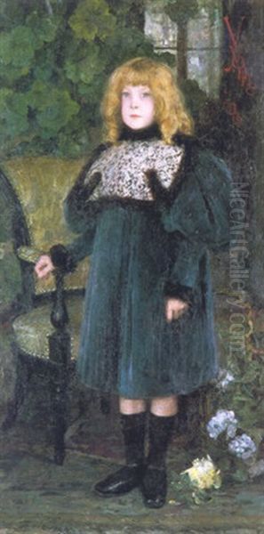 Portrait Of Yvonne Dorigny Oil Painting by Edgar Maxence