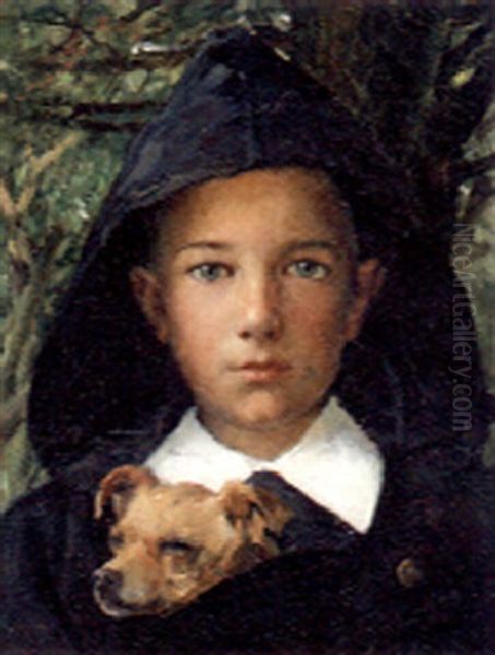 Portrait Du Fils De L'artiste Oil Painting by Edgar Maxence