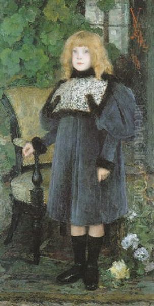 Portrait Of Yvonne Dorigny Oil Painting by Edgar Maxence