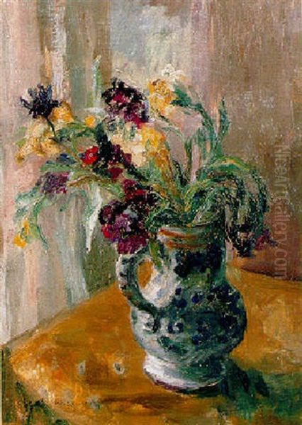 Vase De Fleurs Oil Painting by Edgar Maxence