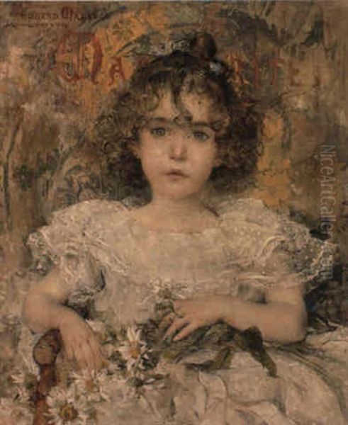 Portrait Of Marguerite Oil Painting by Edgar Maxence