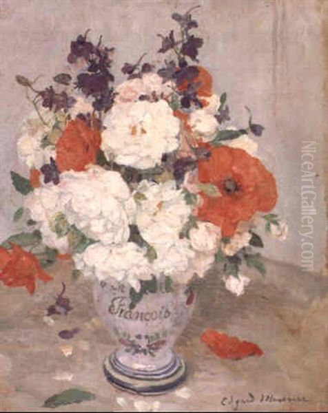 Vase Fleuri De Coquelicots Oil Painting by Edgar Maxence