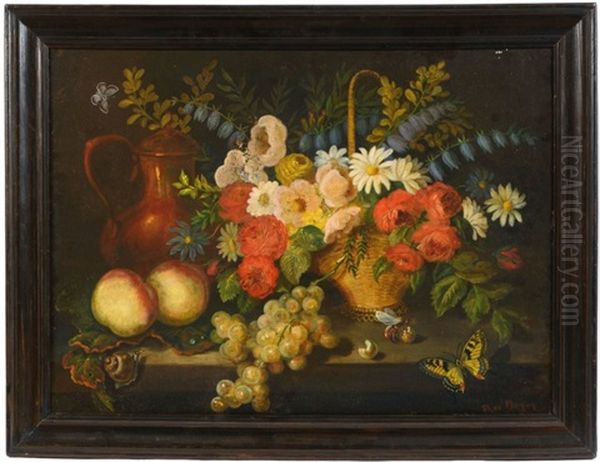 Nature Morte Au Panier Fleuri by Theophile Henri Mayan