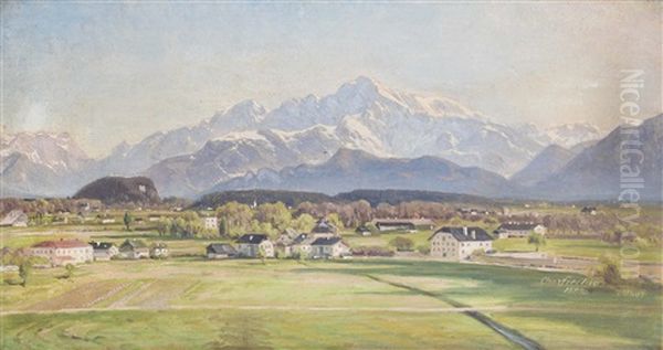 Der Hohe Goll Von Kleingmain Aus Gesehen Oil Painting by Josef Mayburger