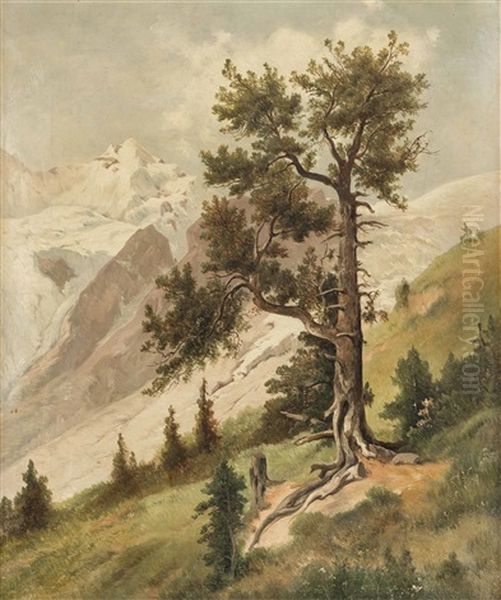 Am Ortler Oil Painting by Josef Mayburger