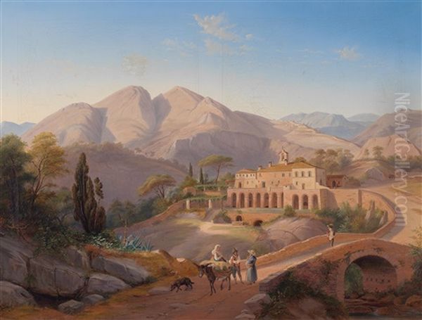 Abbazia Di Farfa, Lazio Oil Painting by Josef Mayburger