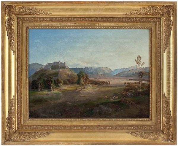 Blick Auf Die Festung Hohensalzburg Und Das Sudliche Umland Oil Painting by Josef Mayburger