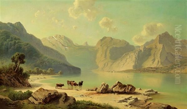 Konigsee Oil Painting by Josef Mayburger