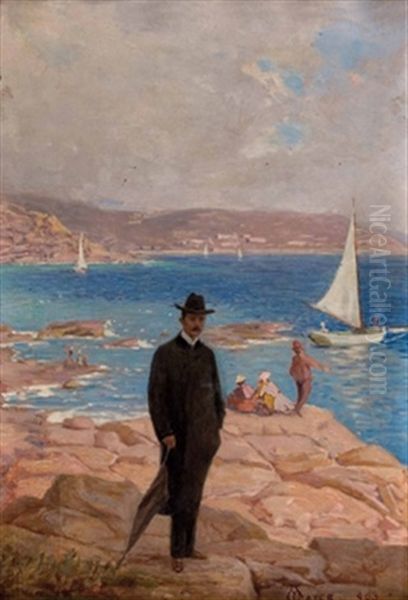 Dr. Enrico Montel Di Graz - Bordighera Oil Painting by Antonio Mayer