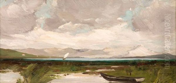 Am Ammersee Oil Painting by August Andreas Mayer