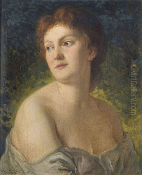 Brustbildnis Einer Dame Oil Painting by August Georg Mayer