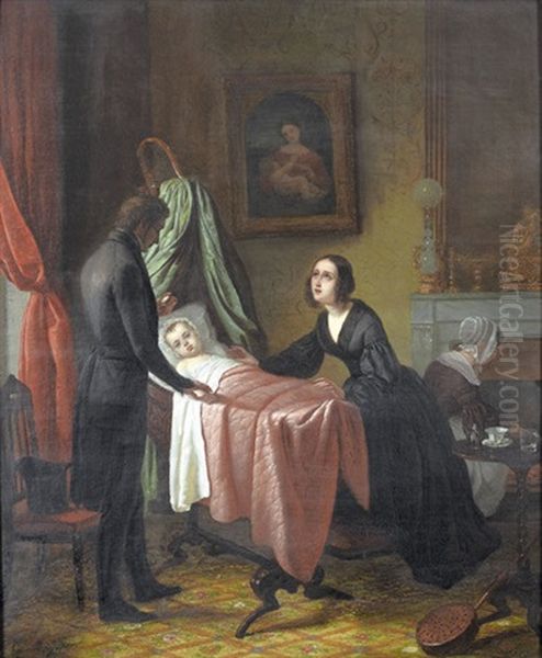 Familienidyll Oil Painting by Charles Francois Mayer