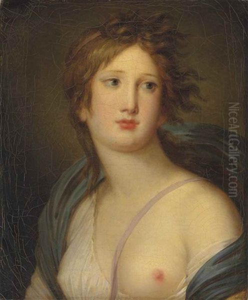 Portrait Of Clotilde Augustine Mafleurai (1776-1826), Half-length, As A Muse Oil Painting by Constance (Marie Francoise C. La Martiniere) Mayer