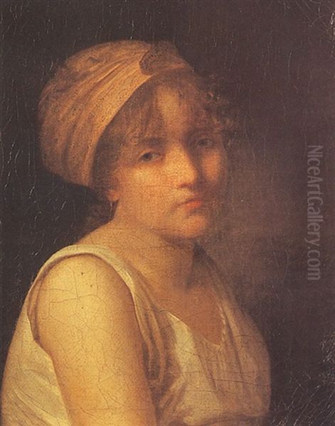 Portrait De Jeune Fille Pensive Oil Painting by Constance (Marie Francoise C. La Martiniere) Mayer