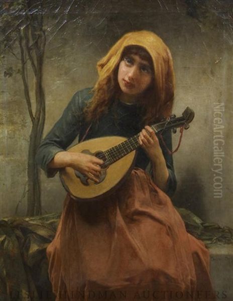 The Mandolin Player Oil Painting by Constant Mayer