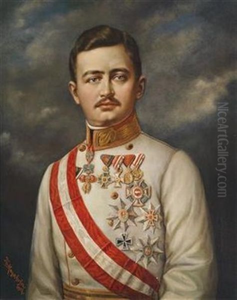 Kaiser Karl I. Von Osterreich Oil Painting by Th. Mayerhofer