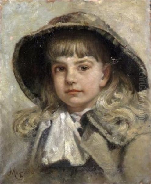 Portrait Of A Young Girl Oil Painting by George Willoughby Maynard