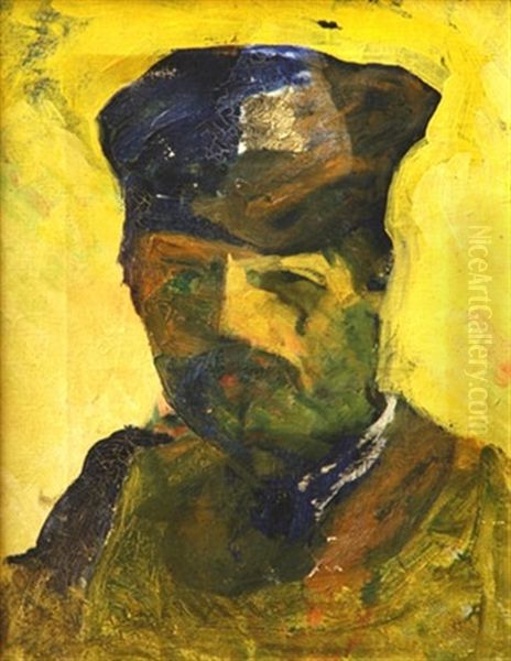 Homme Au Chapeau Fond Jaune Oil Painting by Guy Ferris Maynard