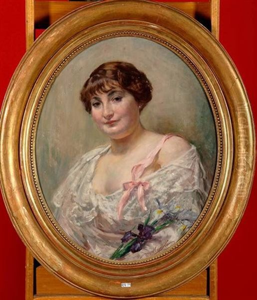 Portrait D'une Dame De Qualite Oil Painting by Jean Mayne