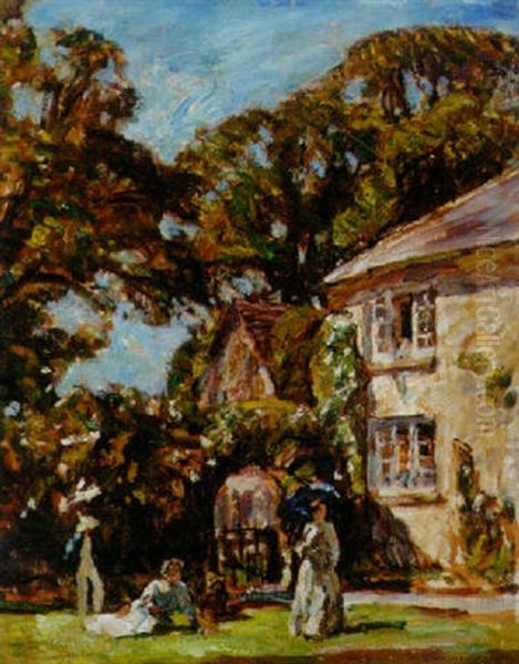 In The Garden, Whitchurch Oil Painting by Fred Mayor