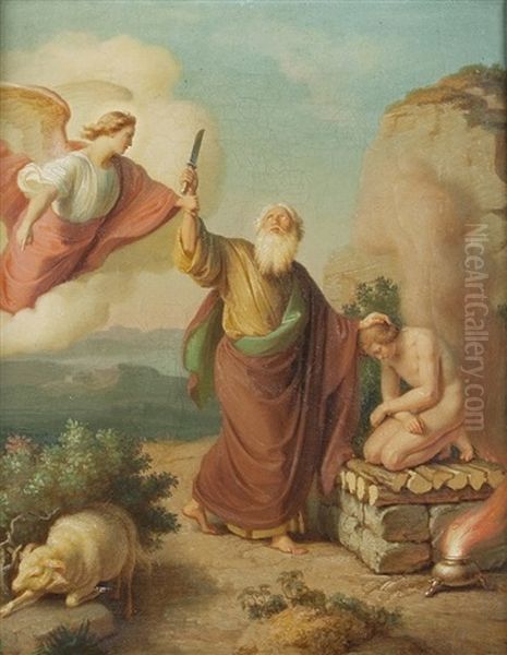 Sacrifice Of Isaac Oil Painting by Andreas Mayr