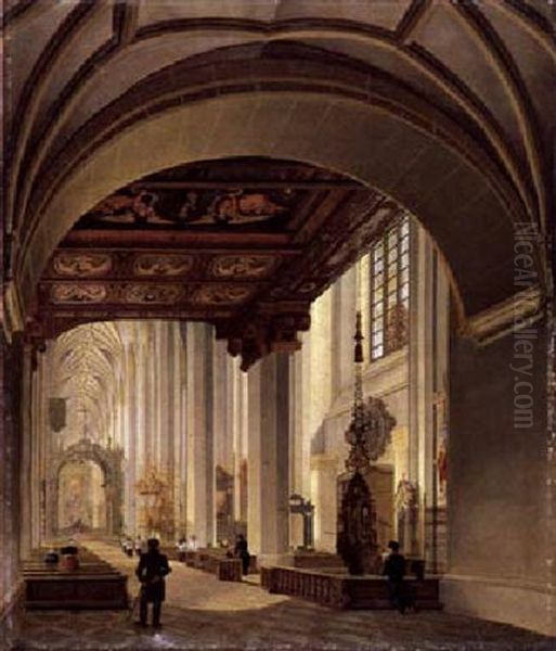 Das Innere Der Frauenkirche In Munchen Oil Painting by Franz von Paula Mayr