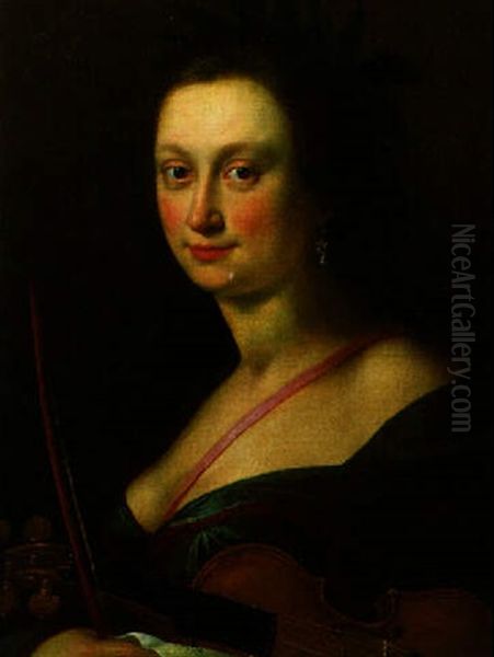 Bildnis Einer Dame Als Personifikation Der Musik Oil Painting by Johann Ulrich Mayr