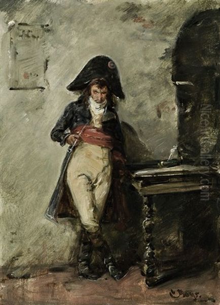 Napoleon, Neben Dem Schreibtisch Stehend Oil Painting by Carl Mayr-Graetz